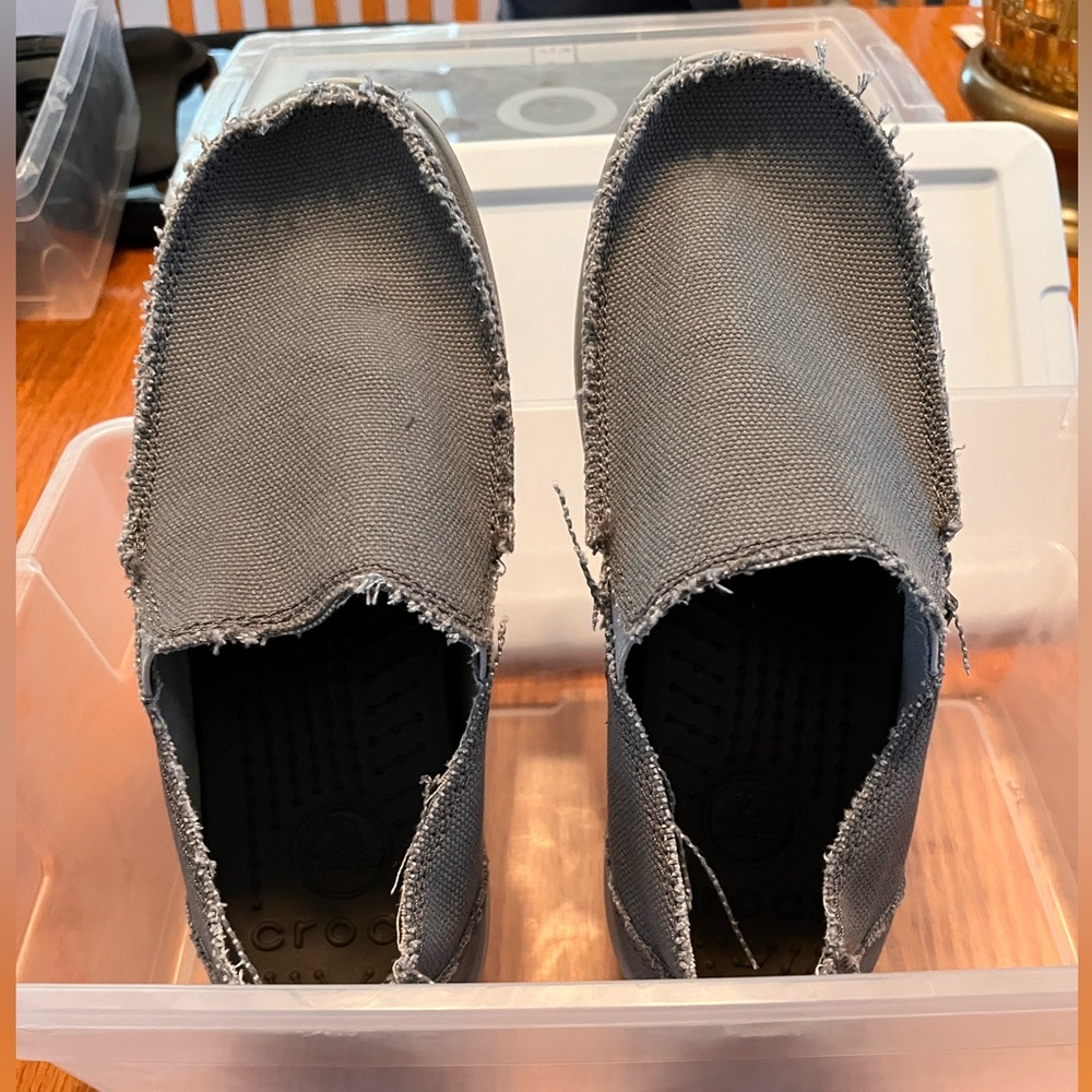 Men’s Crocs Gray Canvas Slip-On Shoes